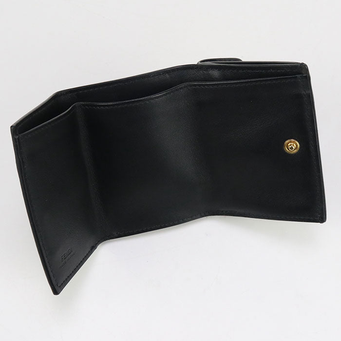 FENDI 8M0395 Tri-fold wallet F is Fendi Flap wallet leather black Women
