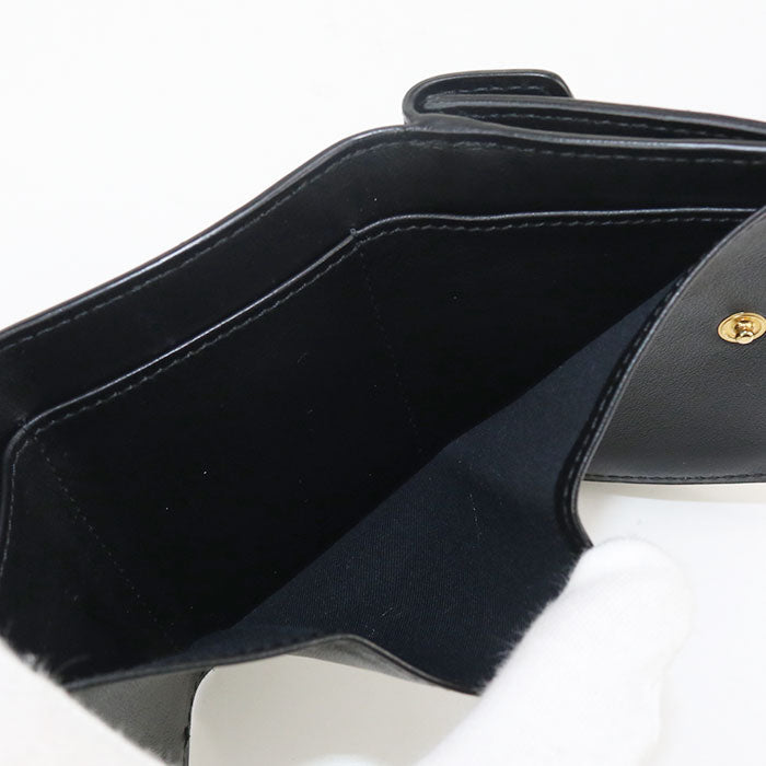 FENDI 8M0395 Tri-fold wallet F is Fendi Flap wallet leather black Women