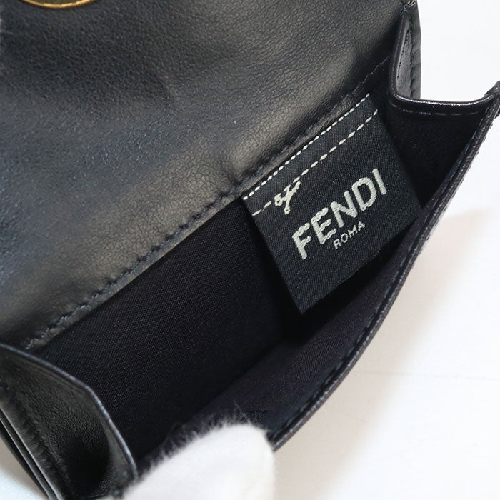 FENDI 8M0395 Tri-fold wallet F is Fendi Flap wallet leather black Women