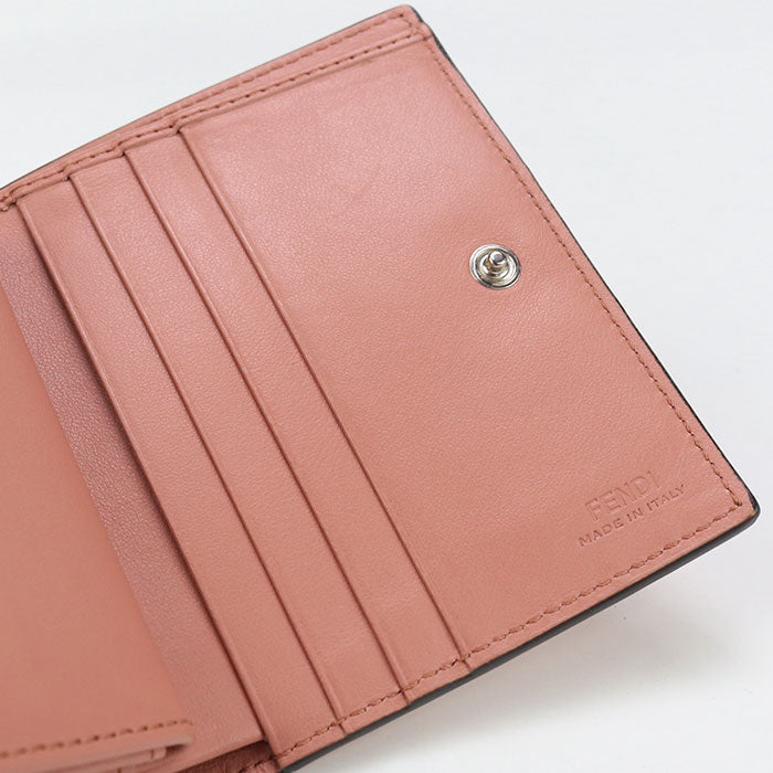 FENDI 8M0387 A18B Bi-fold wallet F is Fendi Flap wallet Calf leather Light pink Women