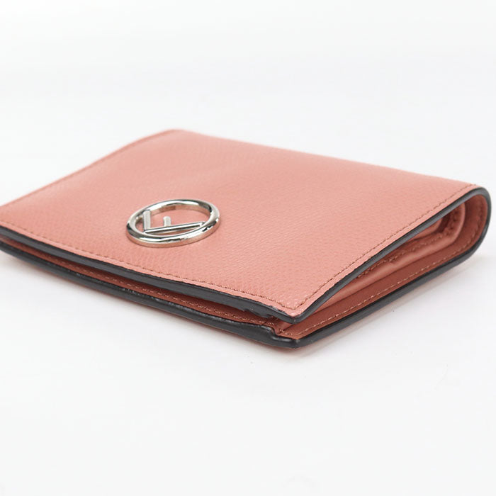 FENDI 8M0387 A18B Bi-fold wallet F is Fendi Flap wallet Calf leather Light pink Women