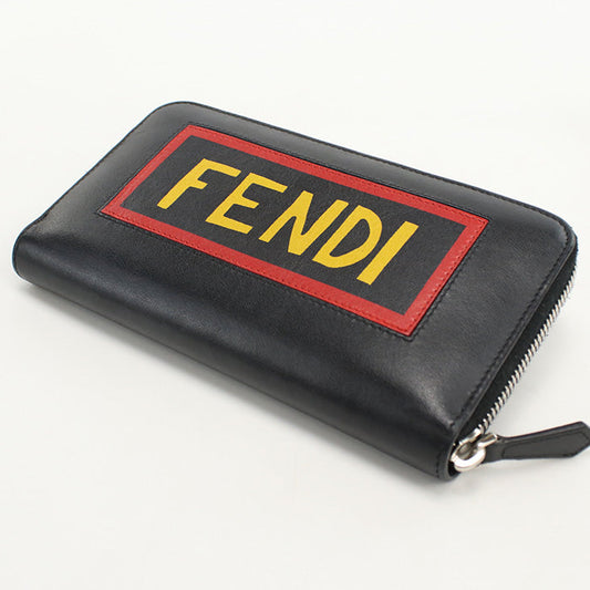 FENDI 7M0210 6OF zip around long wallet PurseZip Around leather Black mens