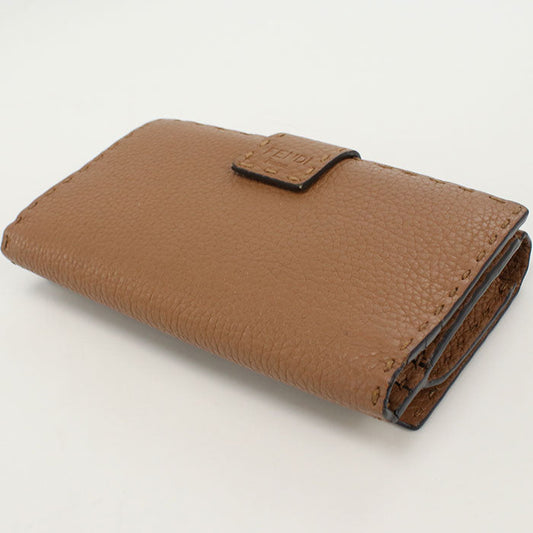 FENDI 8M0308 SFR Continental Peekaboo Long wallet double Calfskin brown