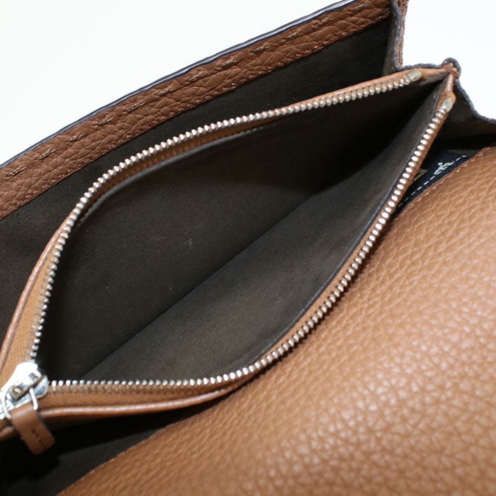 FENDI 8M0308 SFR Continental Peekaboo Long wallet double Calfskin brown
