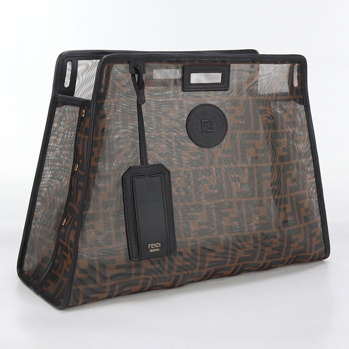 FENDI 7AR718 Defender Peekaboo Handbag PVC brown Women