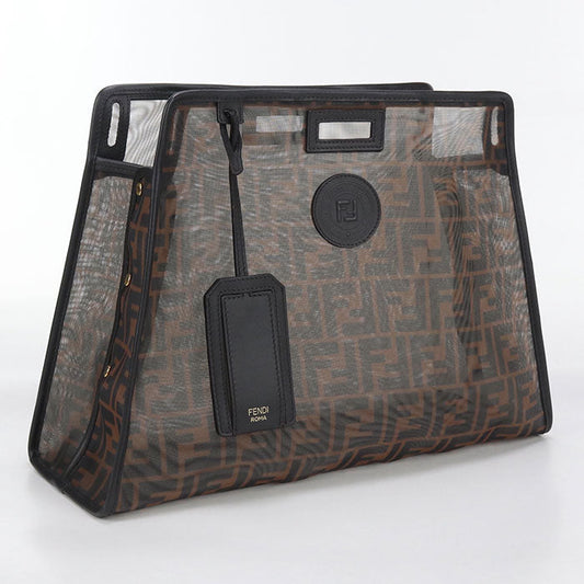 FENDI 7AR718 Defender Peekaboo Handbag PVC brown Women