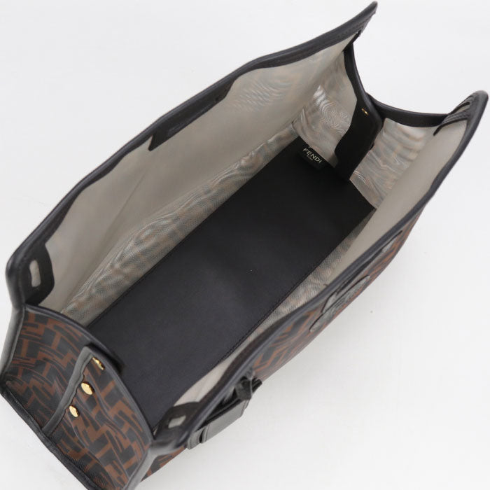 FENDI 7AR718 Defender Peekaboo Handbag PVC brown Women