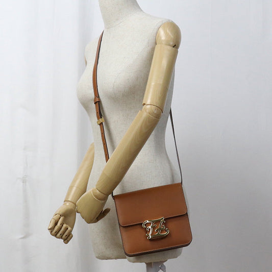 FENDI FE90591 Shoulder Bag curligraphy Shoulder Bag leather brown Women