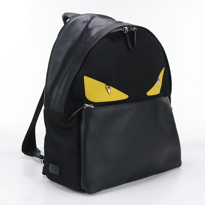 FENDI 7VZ012 Backpack Bugs monster Nylon,leather black mens