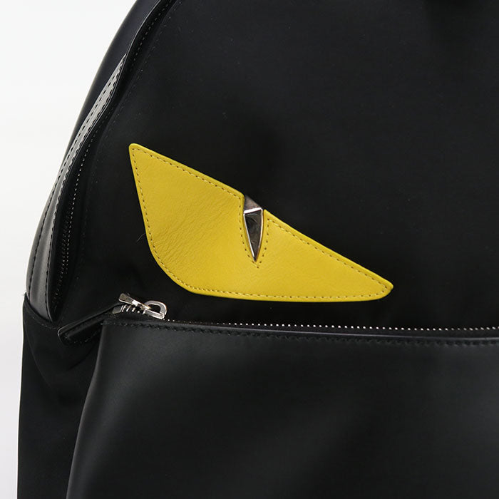 FENDI 7VZ012 Backpack Bugs monster Nylon,leather black mens