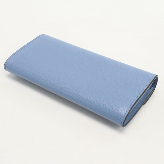 FENDI wallet F is Fendi Long with double fold coin purse blue leather Women