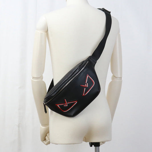 FENDI 7VA434 A72K Belt Bug Monster bugs eye body bag leather black mens