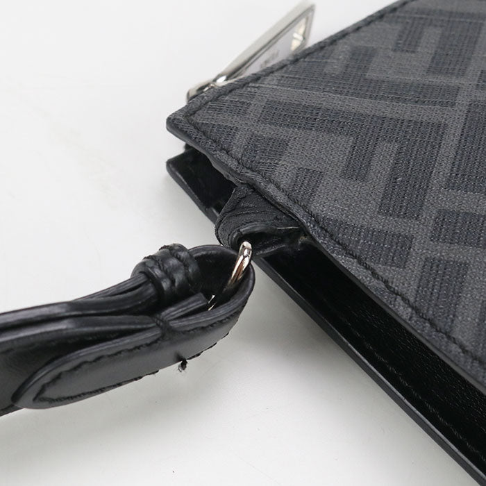FENDI 7VA491 Diagonal Clutch bag PVC black mens