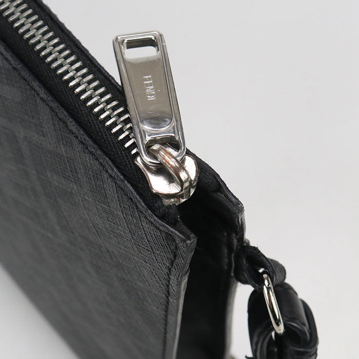 FENDI 7VA491 Diagonal Clutch bag PVC black mens