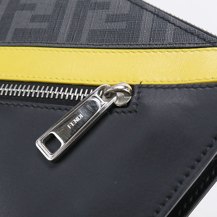 FENDI 7VA491 Diagonal Clutch bag PVC black mens