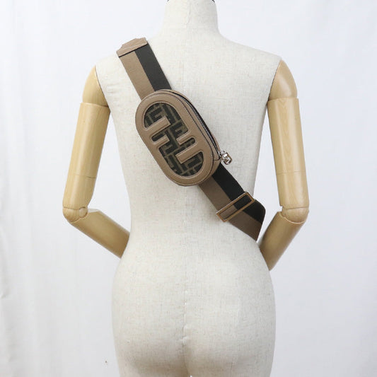 FENDI 8AV416 body bag Olock Crossbody bag leather, Jacquard canvas Women(unisex)