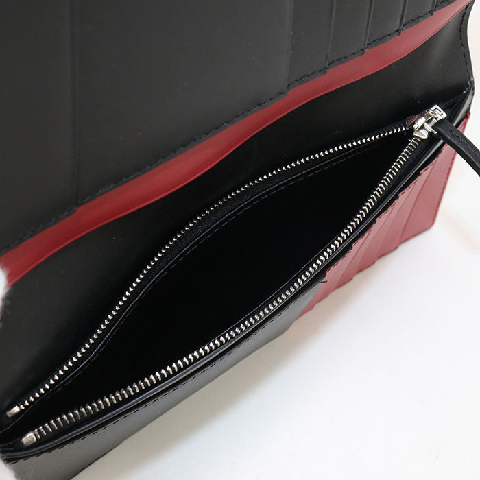 FENDI 7M0355 AJF4 Fendi Shadow Long wallet with double purse leather black mens