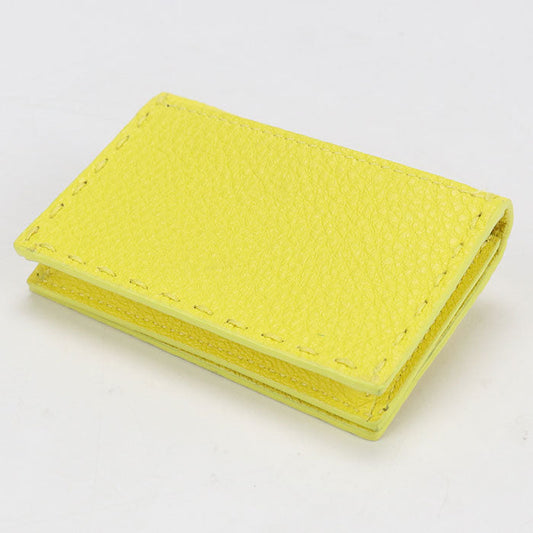 FENDI 8M0501 Card Case name card holder leather yellow Women