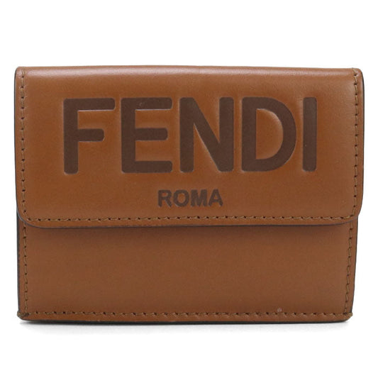 FENDI 8M0395 AAYZ F0QVK Tri-fold wallet Fendi Rome Compact Flap Wallet Calf leather Brown Women (unisex)