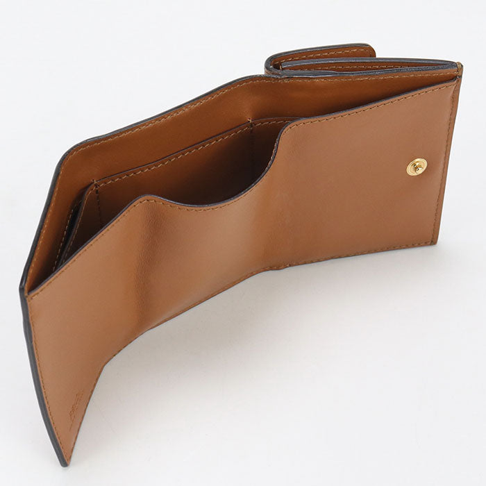 FENDI 8M0395 AAYZ F0QVK Tri-fold wallet Fendi Rome Compact Flap Wallet Calf leather Brown Women (unisex)