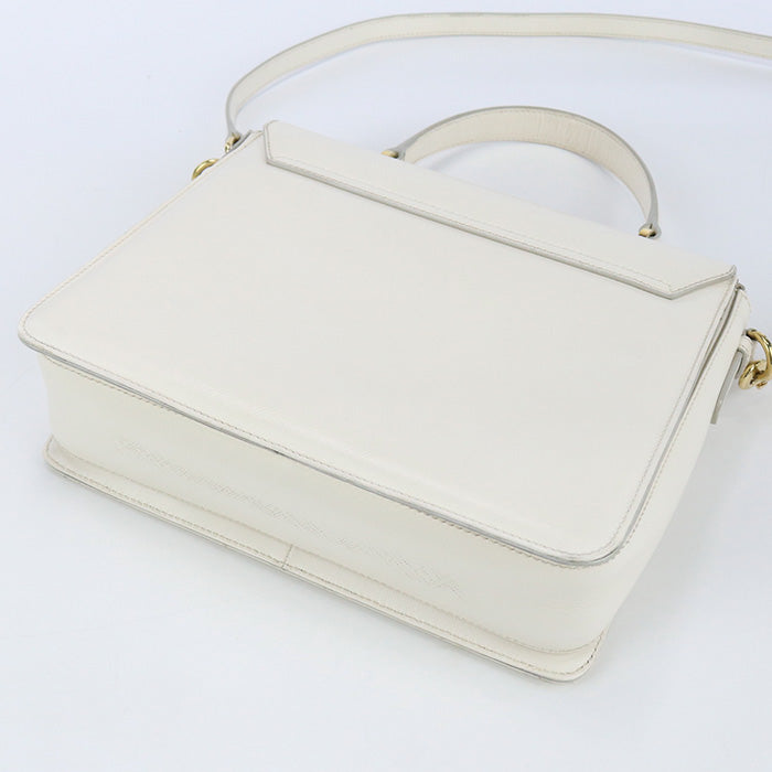 FERRAGAMO 21 E082 2WAY handbag Gancini totebag Calfskin white Women