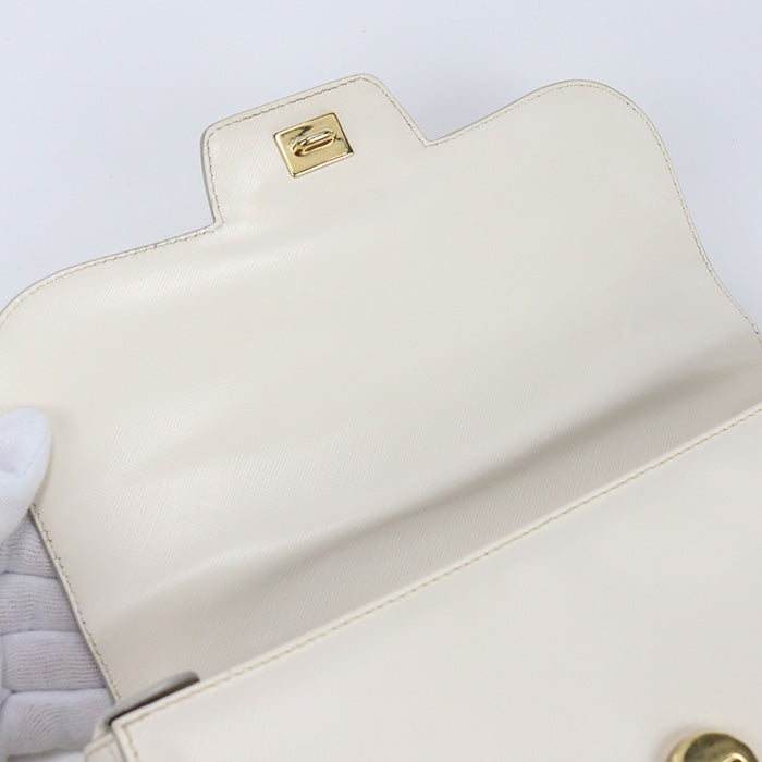 FERRAGAMO 21 E082 2WAY handbag Gancini totebag Calfskin white Women