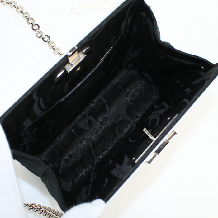 FERRAGAMO 21 6717 ChainShoulder Bag Gancini Diagonal aluminum white silver Women