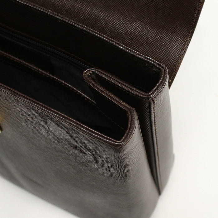 FERRAGAMO 21 0290 2WAY handbag Gancini shoulder bag Calfskin Brown Women