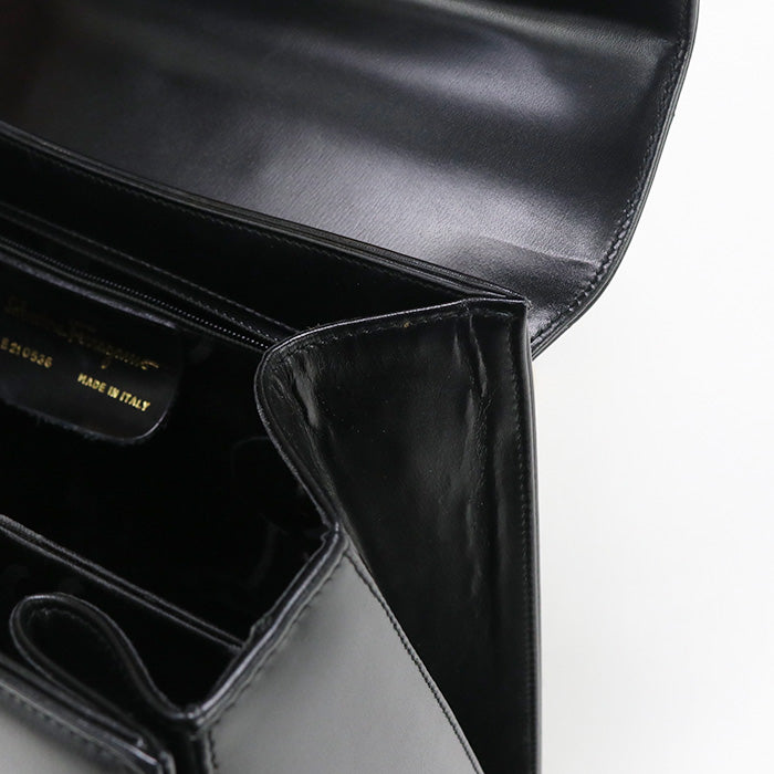 FERRAGAMO FR87030 2WAY Gancini Handbag Calfskin black Women