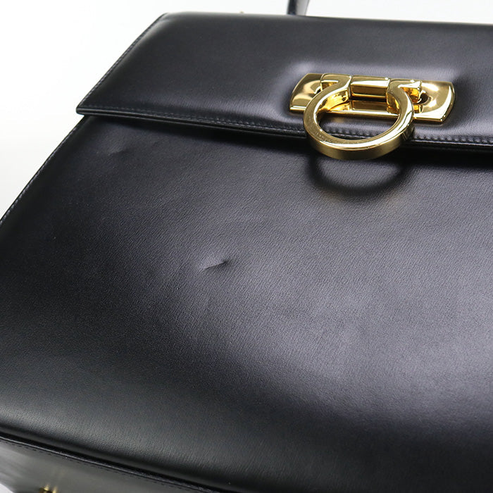 FERRAGAMO FR87030 2WAY Gancini Handbag Calfskin black Women