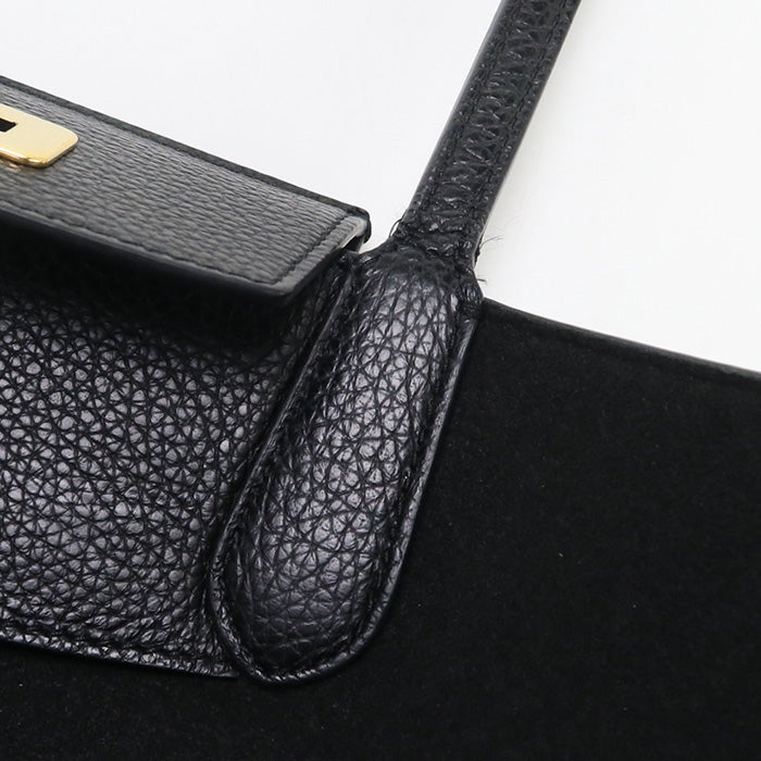 FERRAGAMO FR90839 Gancini Tote Bag Calfskin Black Women