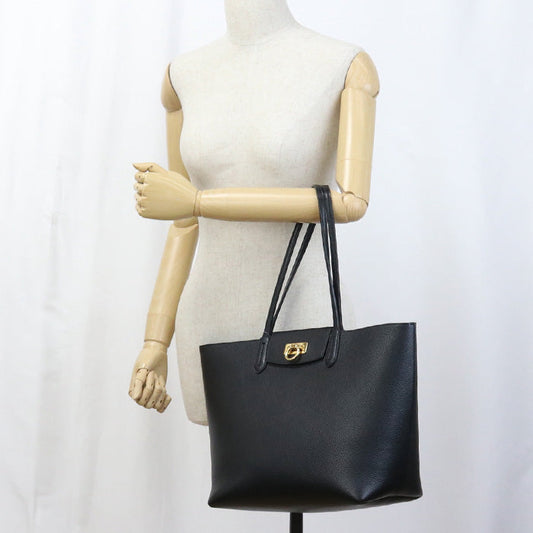 FERRAGAMO FR90839 Gancini Tote Bag Calfskin Black Women
