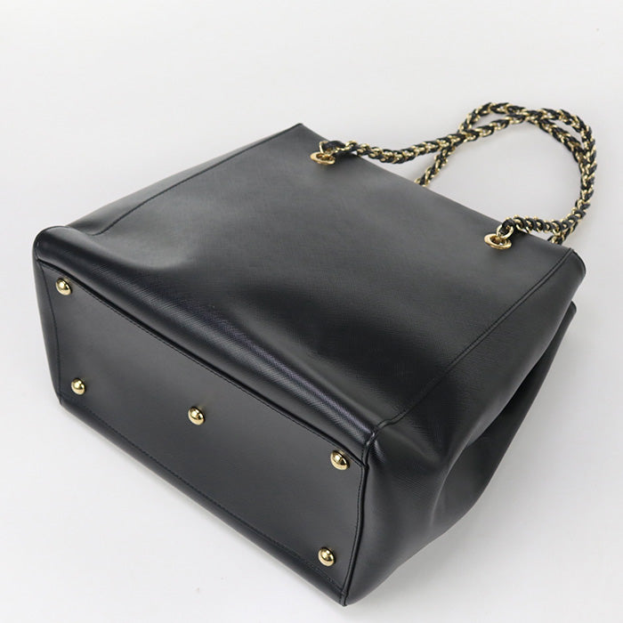 FERRAGAMO 21 F019 Chain Shoulder Bag Calfskin black Women