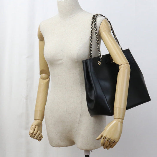 FERRAGAMO 21 F019 Chain Shoulder Bag Calfskin black Women