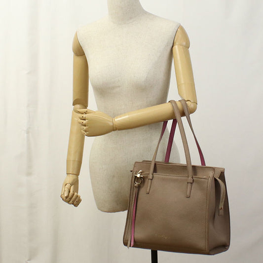 FERRAGAMO 21F216 Tote Bag Amy Shoulder bags leather beige Women