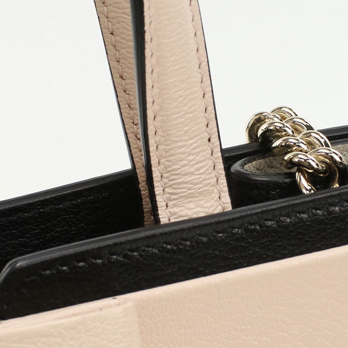 FERRAGAMO 21 1290 2WAY Vala Ribbon Tote Bag Calfskin black Women