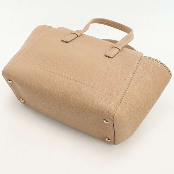 FERRAGAMO 21 D698 Gancini Tote Bag Calfskin beige Women