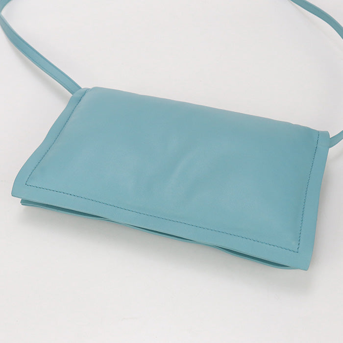 FERRAGAMO 22 0287 Vivabou Vara ribbon Diagonal shoulder bag Calfsk blue Women