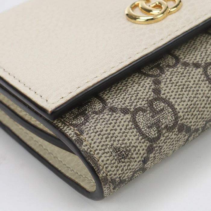 GUCCI GU84766 Medium wallet Double G Folded wallet GG Supreme Beige Women