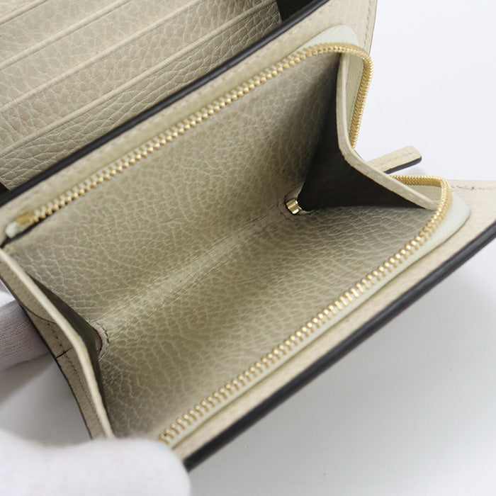 GUCCI GU84766 Medium wallet Double G Folded wallet GG Supreme Beige Women