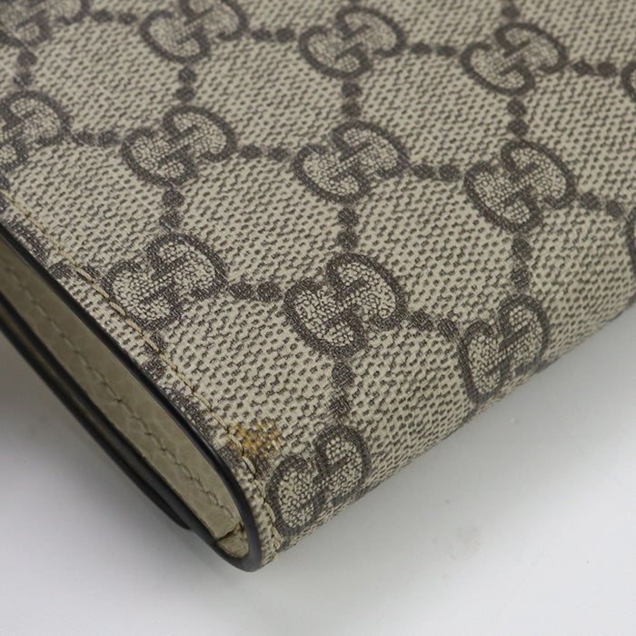 GUCCI GU84766 Medium wallet Double G Folded wallet GG Supreme Beige Women