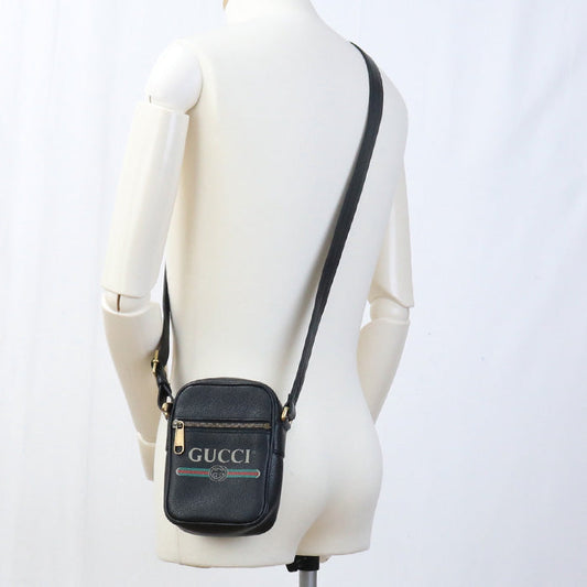 GUCCI 574803 Shoulder Bag Shoulder leather black unisex