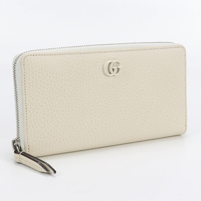 GUCCI 456117 Zip around wallet Double G PurseZip Around leather white Women