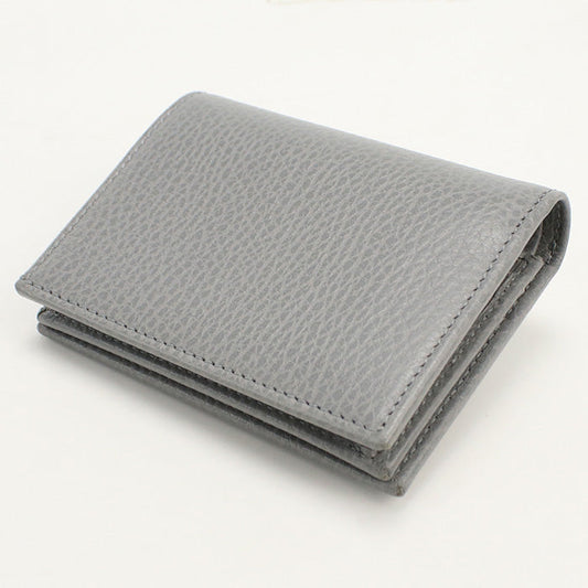 GUCCI 456126 Bi-fold wallet Double G Flap wallet leather gray Women(unisex)