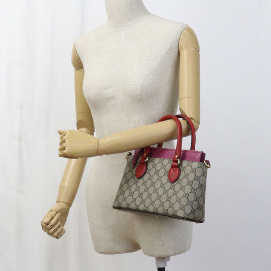 GUCCI 453117 Handbag GG Supreme 2WAY handbag PVC, leather multicolor Women