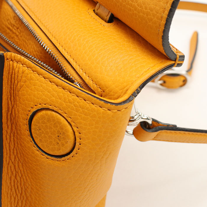 GUCCI 370831 2WAY Bamboo Handbag leather orange Women