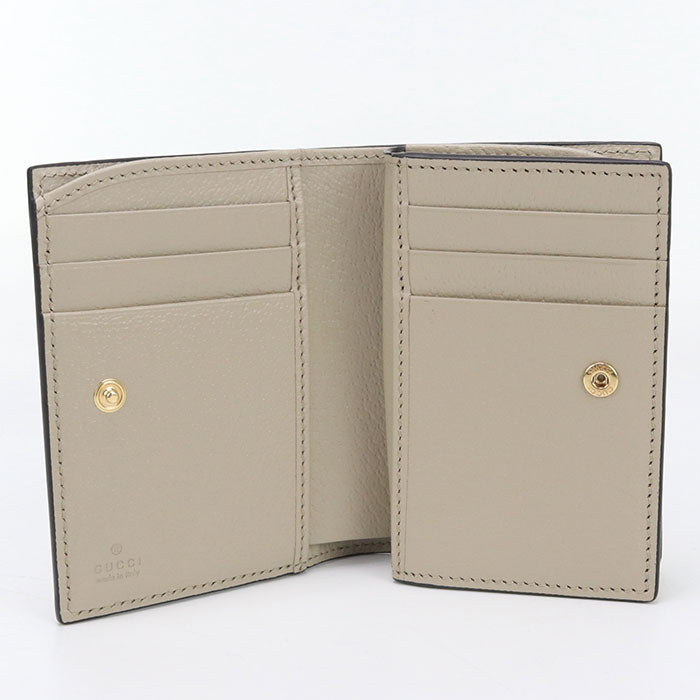 GUCCI 813296 Bi-fold wallet Ofidia Folding Wallet, Mini Wallet Folded wallet GG Supreme Canvas, leather beige Women