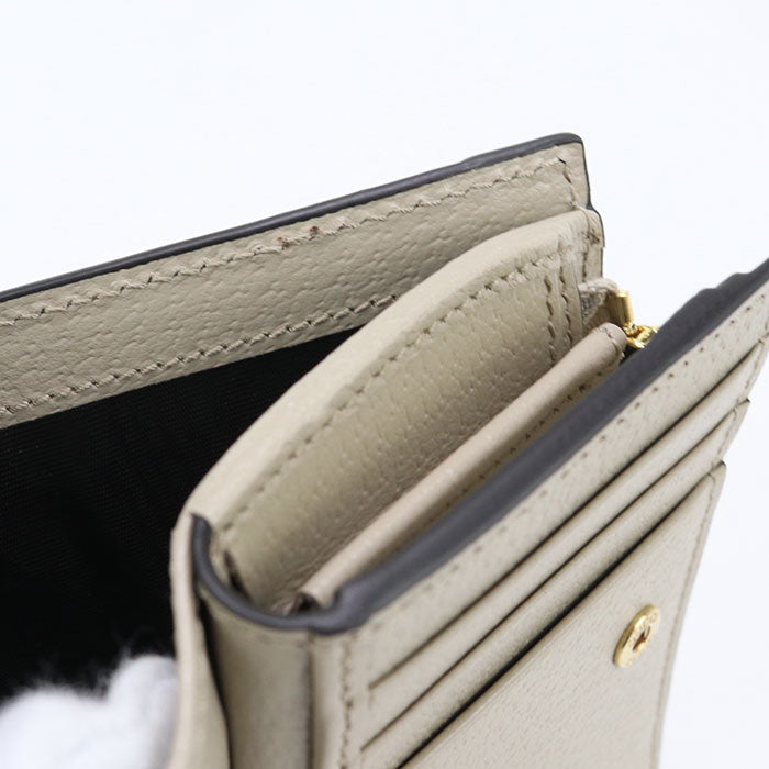 GUCCI 813296 Bi-fold wallet Ofidia Folding Wallet, Mini Wallet Folded wallet GG Supreme Canvas, leather beige Women