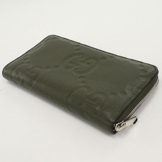 GUCCI 739482 organizer Jumbo GG PurseZip Around leather Khaki mens