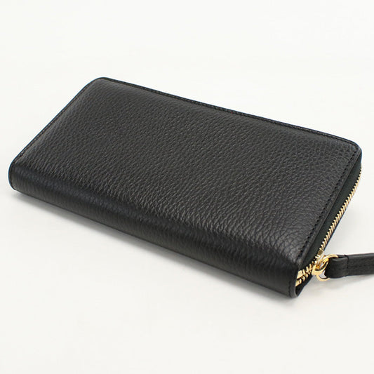 GUCCI 456117 Zip around wallet Double G PurseZip Around leather Black Women